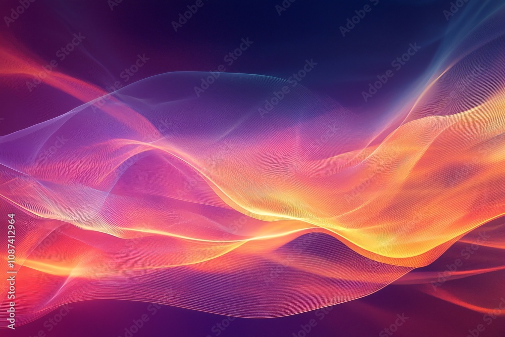 Naklejka premium Colorful Abstract Waves of Light in Motion