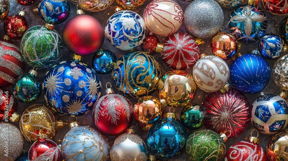 A seamless background pattern featuring various colorful Christmas ornaments and festive designs. A seamless background pattern featuring various colorful Christmas ornaments and festive designs.
