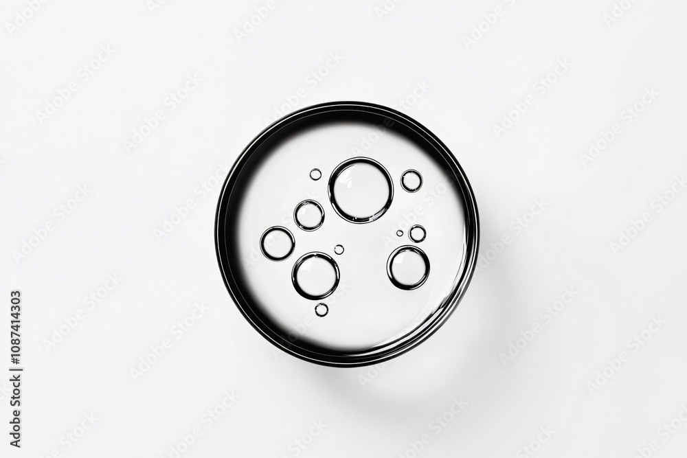 Minimalist View of Water in Round Basin with Intricate Bubbles Minimalist View of Water in Round Basin with Intricate Bubbles