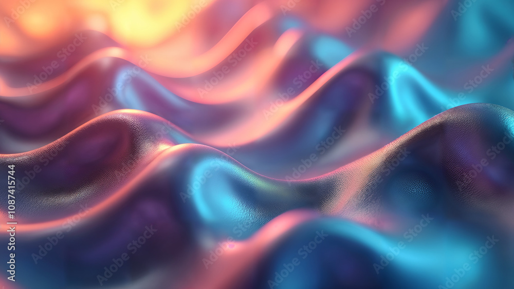 Obraz premium Vivid and Innovative Metallic Tone Neumorphism Background with Glowing Elements