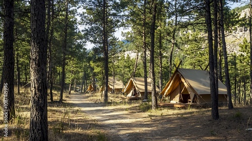 Eco Friendly Glamping Retreat Set in Lush Forest Provides Sustainable Travel Experience Amidst Nature s Tranquility photo