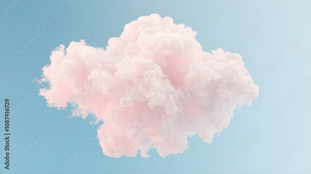 Pink cloud in front of a blue sky. Pink cloud in front of a blue sky.