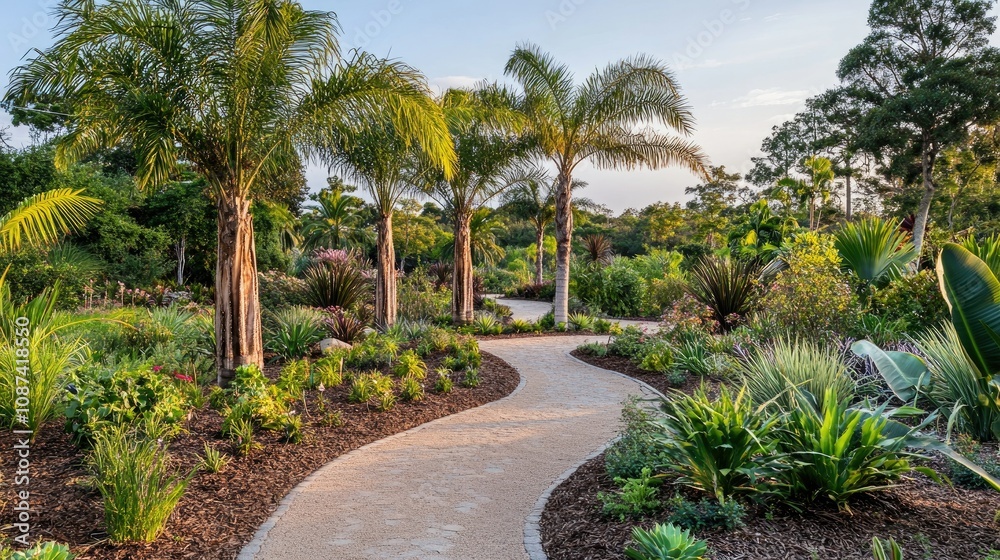 Tropical Garden Pathway with Breathtaking Views Tropical Garden Pathway with Breathtaking Views
