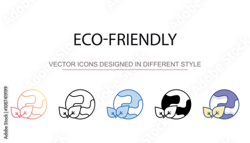 Eco-Friendly icon design with white background stock illustration