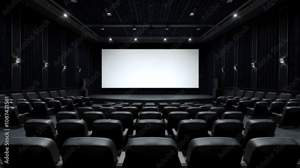 Blank empty cinema theater space mockup. Blank empty cinema theater space mockup.