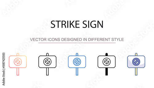 Strike Sign icon design with white background stock illustration