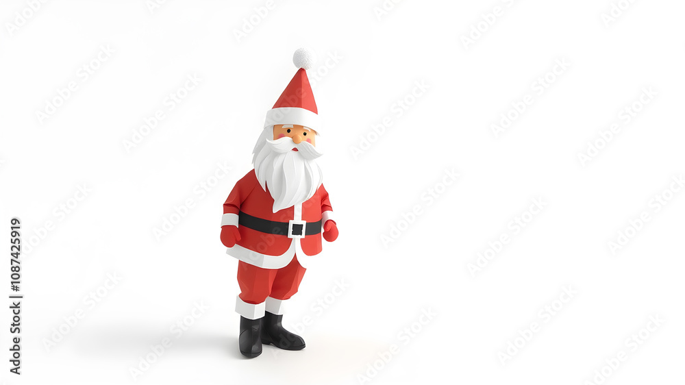 Christmas Xmas concept paper of Santa Claus .isolated on white background with copy space .December winter holiday Christmas Xmas concept paper of Santa Claus .isolated on white background with copy space .December winter holiday
