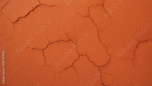 Detailed Close-Up of Textured Red Desert Soil Highlighting Cracks and Unique Patterns for Nature and Landscape Photography