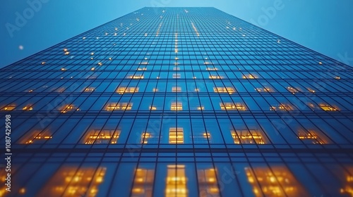 Wallpaper Mural Towering Structure Under Evening Sky with Glowing Lights Torontodigital.ca