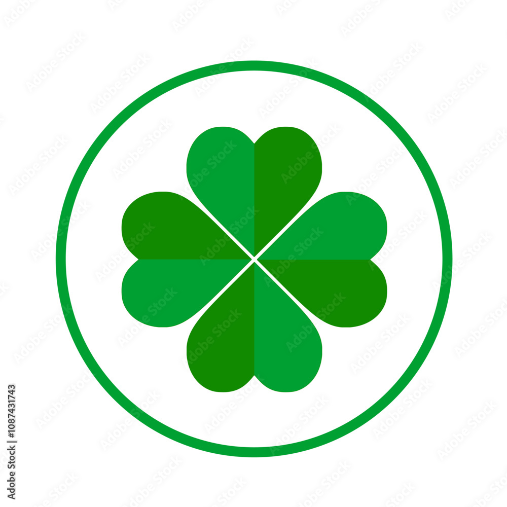 Leaf clover icon. Green clover icon on white background. Vector icon. Leaf clover icon. Green clover icon on white background. Vector icon.