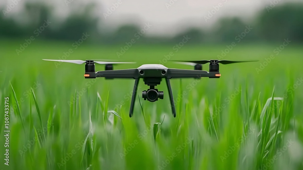 Overhead drone view of green crop fields monitoring plant health reducing waste and optimizing agricultural practices through precision farming and sustainable technology Overhead drone view of green crop fields monitoring plant health reducing waste and optimizing agricultural practices through precision farming and sustainable technology