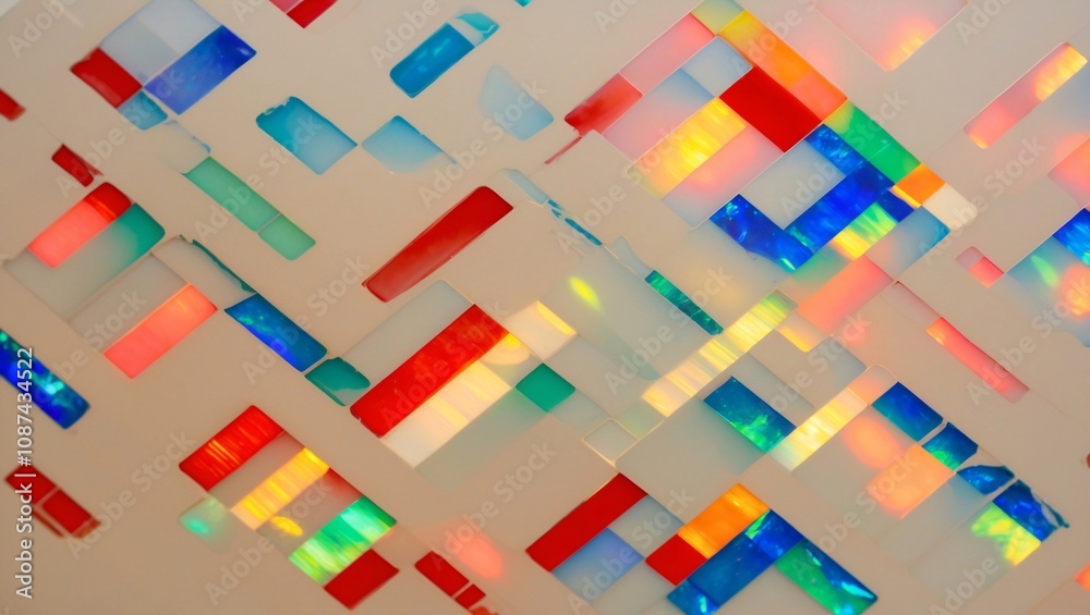 Closeup View of Colorful Harlequin Pattern with Opal Texture Showcasing Bright Colors and Geometric Designs in an Artistic Arrangement Closeup View of Colorful Harlequin Pattern with Opal Texture Showcasing Bright Colors and Geometric Designs in an Artistic Arrangement