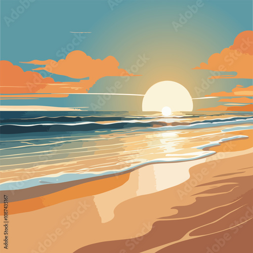 Sunset beach landscape