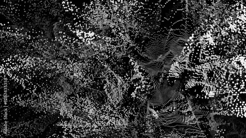 Animated White color Wavy particles mesh background 4K stock video