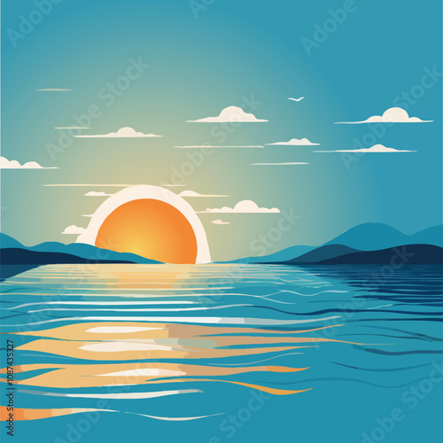 Sunset beach landscape