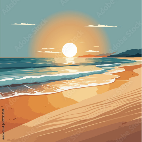 Sunset beach landscape