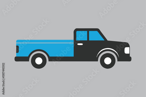  Trendy Pickup Truck icon vector art illustration.