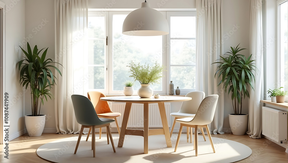 Fototapeta premium modern living room with table