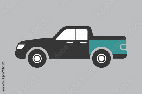  Trendy Pickup Truck icon vector art illustration.
