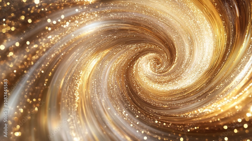Mesmerizing Golden Swirl with Shimmering Sparkles Mesmerizing Golden Swirl with Shimmering Sparkles