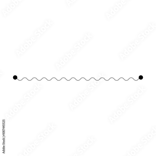 Tracing line worksheet element for kids, dotted wave line for writing, drawing and motor skills development illustration