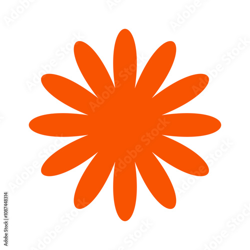 Brutalism abstract geometric floral shape