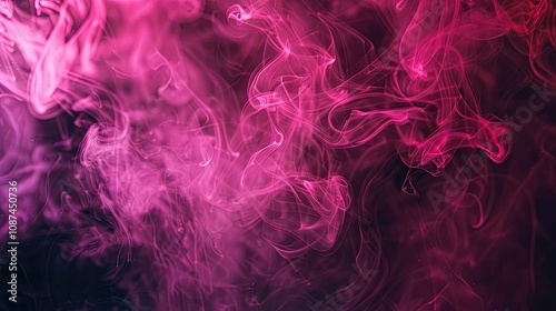 Magenta smoke swirls on black background