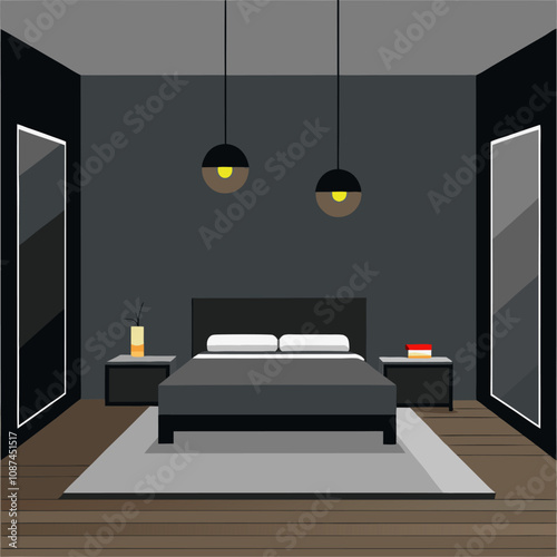 The modern bedroom interior design