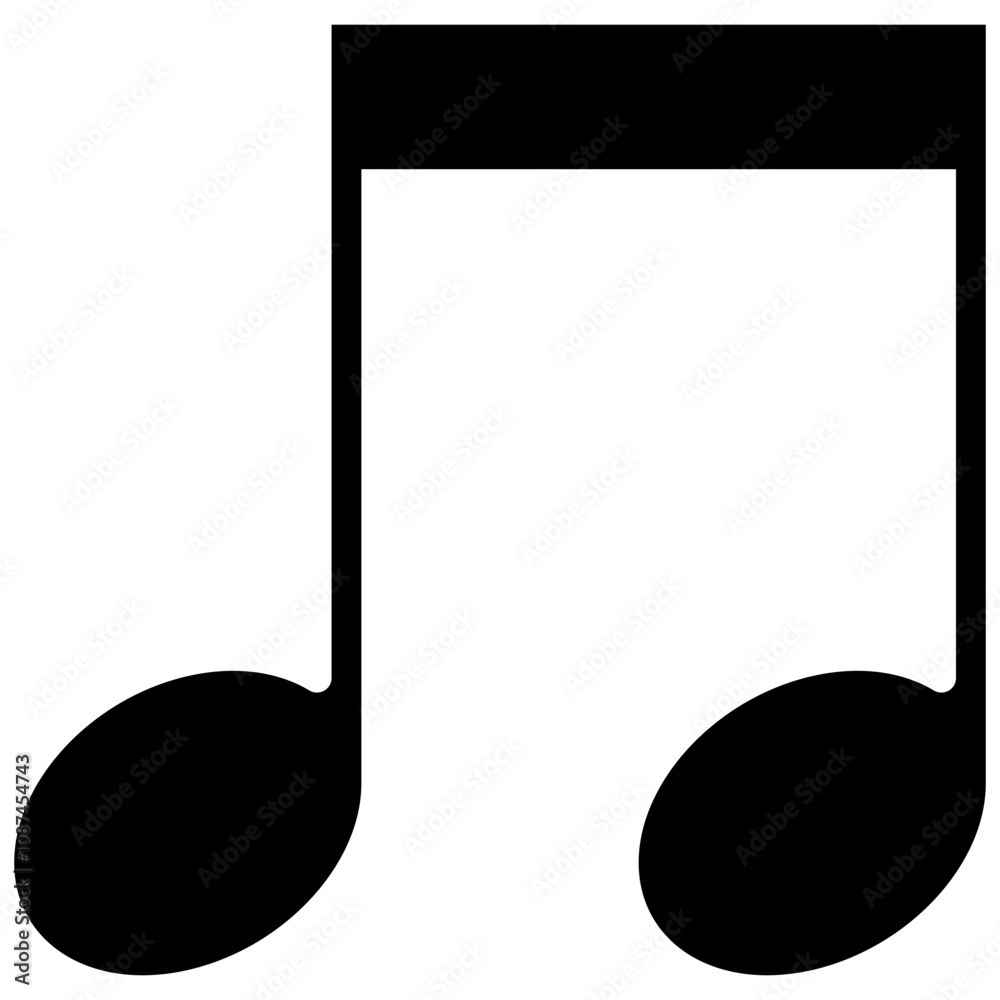 two beamed eighth note or double quaver music or musical symbol two beamed eighth note or double quaver music or musical symbol