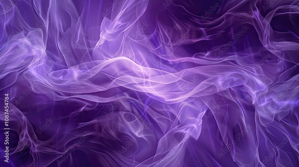 Luminous ultraviolet waves rippling in a dark, ethereal void Luminous ultraviolet waves rippling in a dark, ethereal void