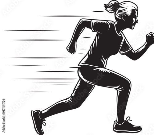A rebel woman is running vector image