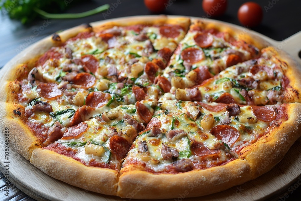 Delicious Pizza on Table Close Up Food Photography Delicious Pizza on Table Close Up Food Photography