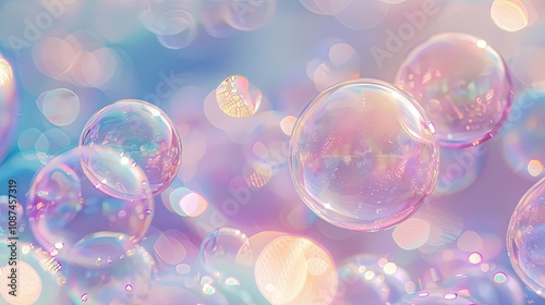 Soft-focus bokeh bubbles floating in a dreamy pastel