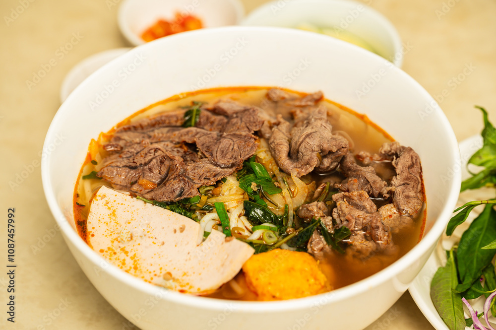 Spicy Beef noodles. Bún Bò Spicy Beef noodles. Bún Bò