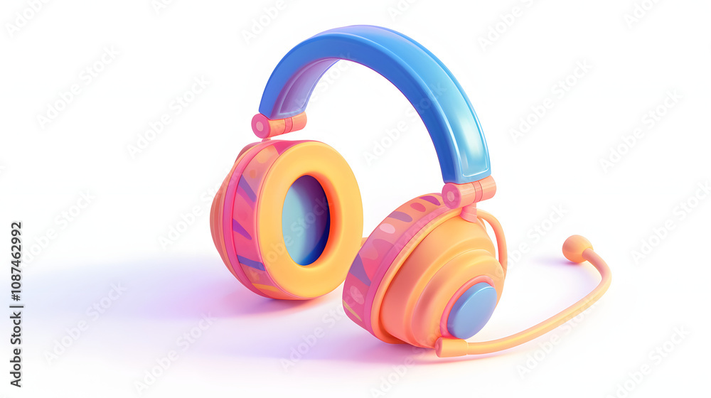 Headphones Icon Jurnalist isometric Cartoon 3D Headphones Icon Jurnalist isometric Cartoon 3D
