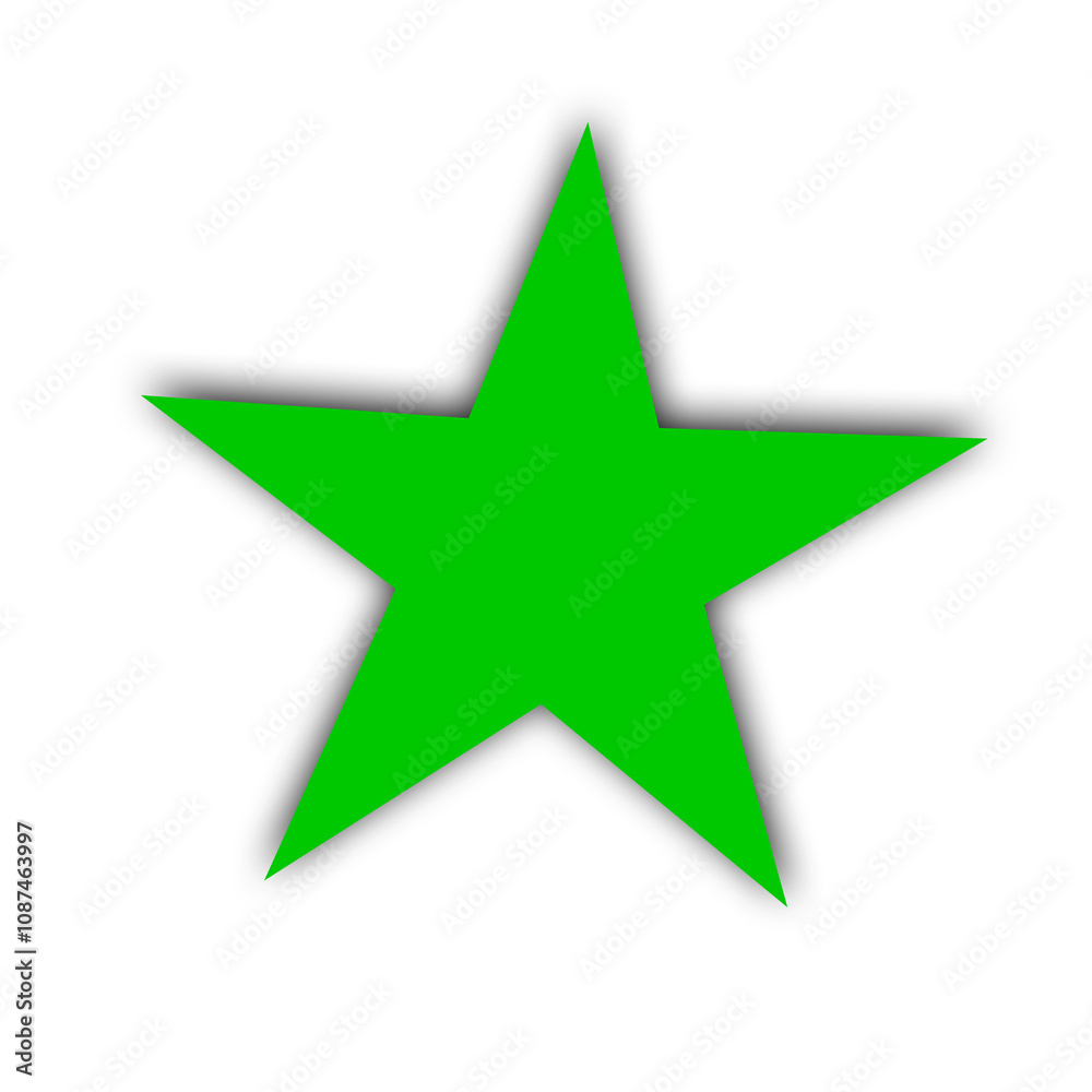 green star isolated on white green star isolated on white