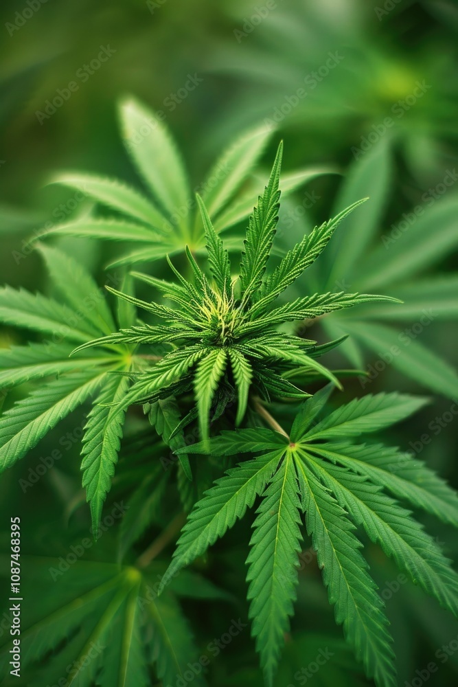 Marijuana Close Up. Bud and Flower of Green Ganja Plant in Indoor Horticulture Marijuana Close Up. Bud and Flower of Green Ganja Plant in Indoor Horticulture