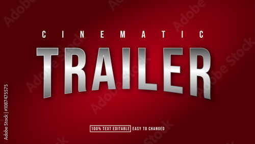 Cinematic film teaser trailer effect red background, editable text effect.