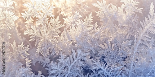 Close up view showcasing a frosty pattern on glass, revealing intricate designs formed by frost this frosty pattern highlights nature s delicate beauty in winter s chill. photo