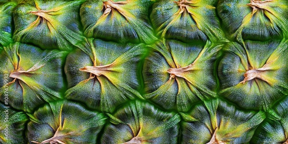 Closeup of a pineapple fruit showcasing its vibrant green color and unique texture, perfect for highlighting the natural beauty and details of pineapple fruit in your collection. Closeup of a pineapple fruit showcasing its vibrant green color and unique texture, perfect for highlighting the natural beauty and details of pineapple fruit in your collection.