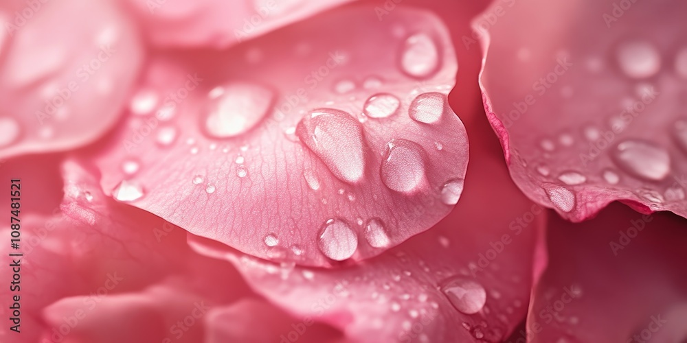 Macro shot of blurry pink rose petals adorned with water drops, creating a soft floral background. The delicate pink rose petals enhance the beauty of this fine floral display. Macro shot of blurry pink rose petals adorned with water drops, creating a soft floral background. The delicate pink rose petals enhance the beauty of this fine floral display.