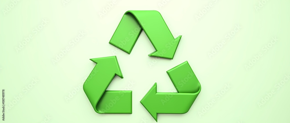 Green recycling sign, eco-recycling concept Green recycling sign, eco-recycling concept