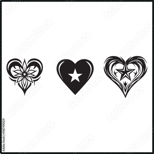Heart Star Silhouette, Love and Dreams Art