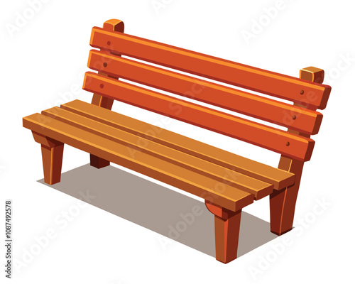 Empty bench vector illustration park bench