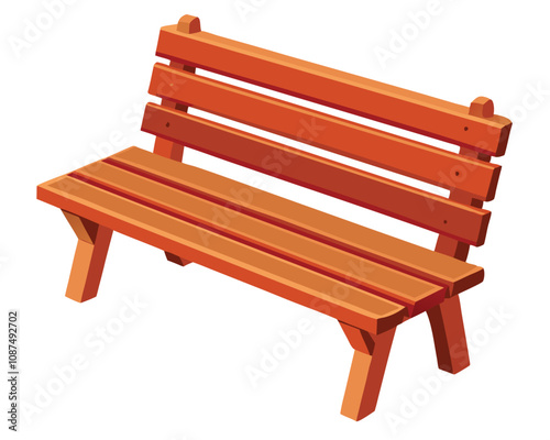 Empty bench vector illustration park bench