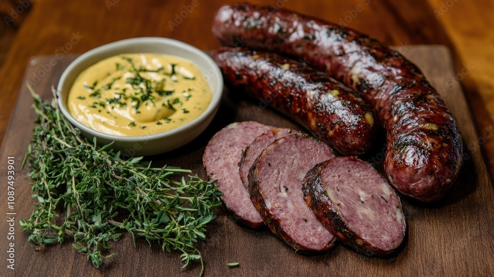 Grilled Sausages with Mustard and Fresh Herbs Grilled Sausages with Mustard and Fresh Herbs