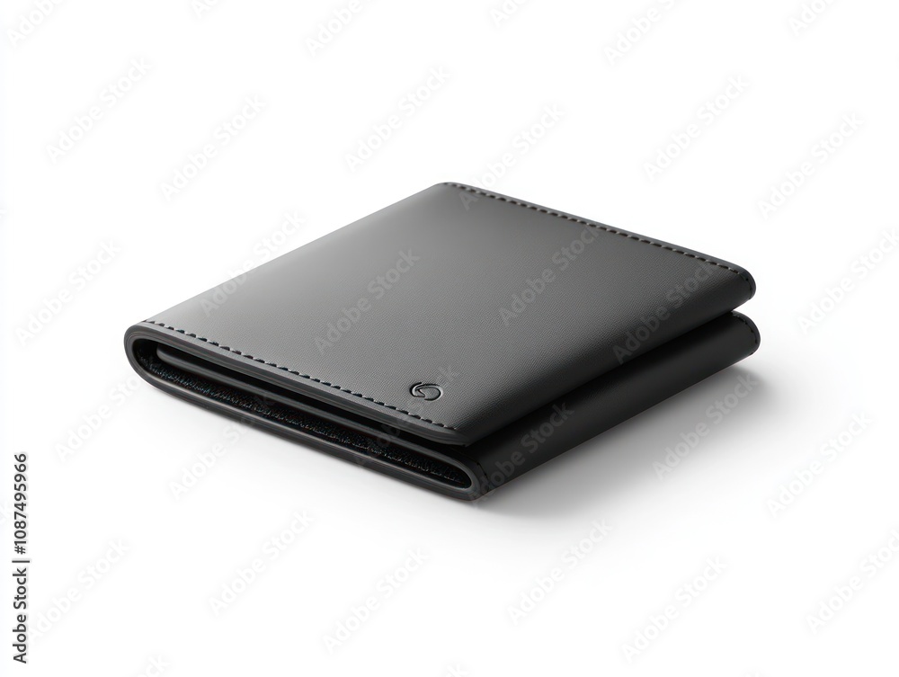 A sleek black wallet, designed for carrying cards and cash conveniently. A sleek black wallet, designed for carrying cards and cash conveniently.
