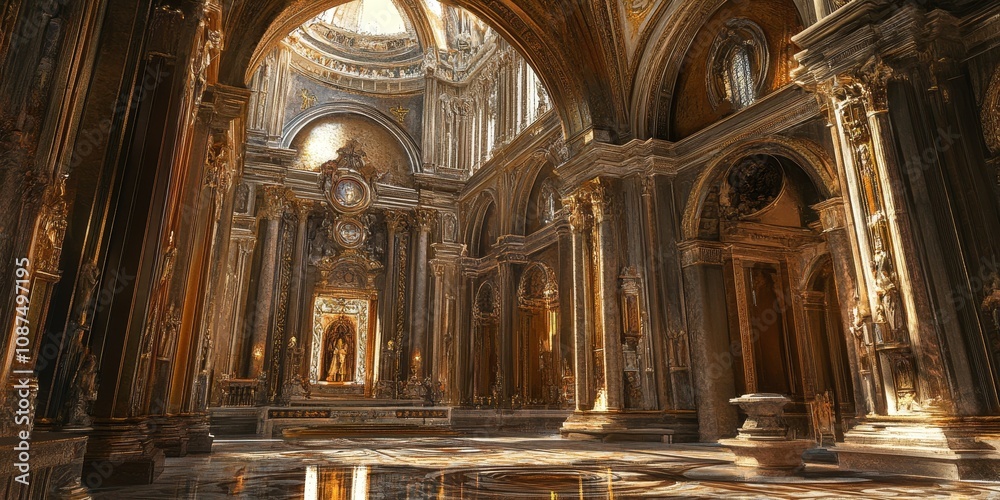 Obraz premium Perspectives of a stunning basilica showcasing intricate architectural details and beautiful views, perfect for capturing the essence of basilica beauty and grandeur in images.