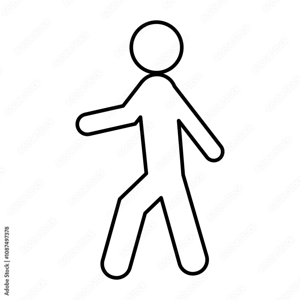 Flat vector walking man sign isolated on white background. Flat vector walking man sign isolated on white background.