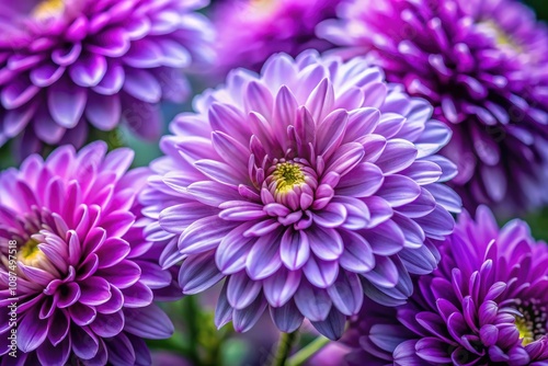 Macro View of Stunning Purple Flowers with Intricate Petals for Nature Lovers and Botanic Enthusiasts